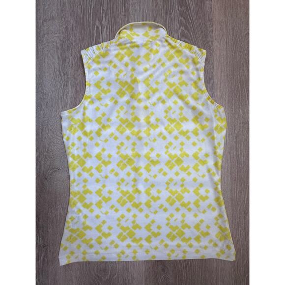 Nike Golf|Dri-Fit Womens|Sleeveless Polo|Yellow/White|SZ M - Picture 5 of 6